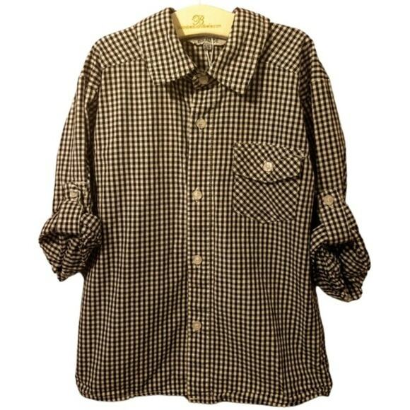 *4/$30* Gingham Button Down Shirt -5/6 - Picture 1 of 2